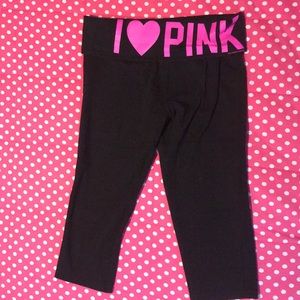 PINK Victoria's Secret Pants - Pink VS yoga capris PINK Victoria's Secret Pants - Pink VS yoga capris